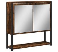 vidaXL Bathroom Mirror Cabinet Wall Mounted Cabinet Smoked Oak Engineered Wood