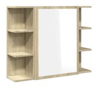 vidaXL Bathroom Mirror Cabinet Wall Mounted Cabinet Sonoma Oak Engineered Wood