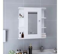 vidaXL Bathroom Mirror Cabinet White MDF Washroom Vanity Unit Home Furniture