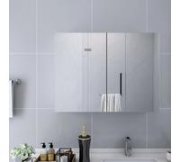 vidaXL Bathroom Mirror Cabinet White MDF Washroom Vanity Wall Storage Rack