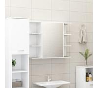 vidaXL Bathroom Mirror Cabinet White Engineered Wood Storage Vanity Organiser