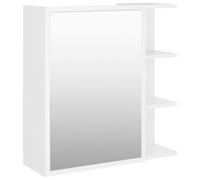 vidaXL Bathroom Mirror Cabinet White Engineered Wood Home Wall Storage Rack