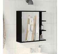 vidaXL Bathroom Mirror Cabinet with Door Black Oak 62.5 x 20.5 x 64 cm