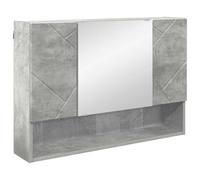 vidaXL Bathroom Mirror Cabinet with Door Concrete Grey 80 x 17 x 55 cm