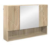 vidaXL Bathroom Mirror Cabinet with Door Sonoma Oak 80 x 17 x 55 cm