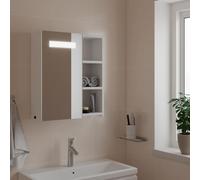 vidaXL Bathroom Mirror Cabinet with LED Light White 45x13x52 cm