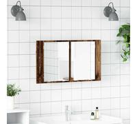 vidaXL Bathroom Mirror Cabinet with Shelf Old Wood 80 x 12 x 45 cm