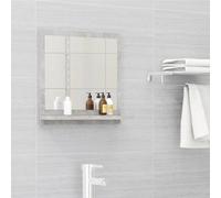 vidaXL Bathroom Mirror Engineered Wood - Concrete Grey Modern Wall Mirror with Shelf for Toiletries, Acrylic Finish, Easy Clean