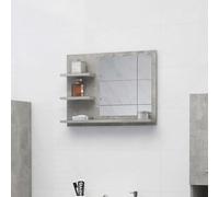 vidaXL Bathroom Mirror Home Decor Bathroom Washroom Storage Vanity Unit Wall Mounted Cosmetic Makeup Dressing Mirror Concrete Grey Chipboard