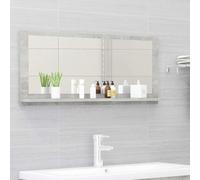 vidaXL Bathroom Mirror Furniture Washroom Vanity Unit Wall Mounted Hanging Makeup Cosmetic Dressing Mirror Home Decor Concrete Grey Chipboard