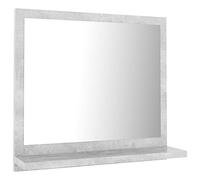 vidaXL Bathroom Mirror Engineered Wood - Concrete Grey Modern Wall Mirror with Shelf for Toiletries, Acrylic Finish, Easy Clean