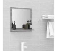 (Grey sonoma, 40 x 10.5 x 37 cm (W x D x H)) vidaXL Bathroom Mirror Toilet Mirror Washroom Wall Mirror Engineered Wood