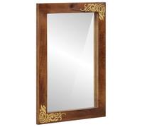 vidaXL Bathroom Mirror with Mirror Honey Brown 70 x 50 x 2.5 cm, Elegant Rectangular Bathroom Mirror, Modern Wall-Mounted, Decorative Mango Wood Frame, Sleek Reflective Surface, Vanity Decor