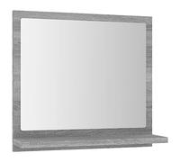 vidaXL Bathroom Mirror in Modern Grey Sonoma Finish - 40x10.5x37 cm, Engineered Wood, With Practical Shelf, Easy to Clean