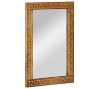 vidaXL Bathroom Mirror Make up Wall Mounted Mirror Solid Wood Mango and Glass