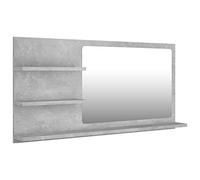 vidaXL Bathroom Mirror Modern Frame Plain Rectangle Bathroom Glass Mirror Wall Mounted Washroom Furniture Toilet Indoor Concrete Grey Chipboard