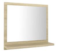 vidaXL Bathroom Mirror Plain Rectangle Modern Frame Bathroom Glass Mirror Wall Mounted Washroom Furniture Toilet Indoor Sonoma Oak Chipboard