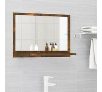 (Smoked oak, 60 x 10.5 x 37 cm (W x D x H)) vidaXL Bathroom Mirror Toilet Mirror Washroom Wall Mirror Engineered Wood