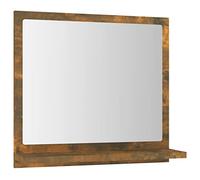 vidaXL Bathroom Mirror Smoked Oak Engineered Wood Make up Vanity Wall