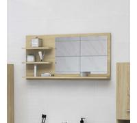vidaXL Bathroom Mirror Sonoma Oak Engineered Wood Washroom Mirror Furniture
