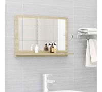 vidaXL Bathroom Mirror – Sonoma Oak Engineered Wood Vanity Unit for Washroom