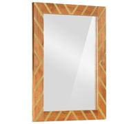 vidaXL Bathroom Mirror Wall-mounted Mirror Brown Solid Wood Mango and Glass