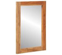 vidaXL Bathroom Mirror Wall-mounted with Mirror Brown 70 x 50 x 2.5 cm | Snazzy mirror with a sl rame, Made from solid acacia wood, Attaches to the wall to keep things neat