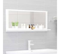 vidaXL Bathroom Mirror - Wall-Mounted Vanity Unit White Engineered Wood 90x10.5x37 cm