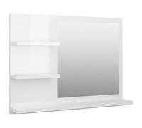 Vidaxl Bathroom Mirror High Gloss White 60X10.5X45 Cm Engineered Wood, White