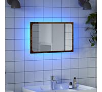 LED Bathroom Mirror Toilet Mirror Washroom Wall Mirror Engineered Wood vidaXL [EEK: A++ - E]
