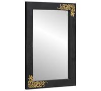 vidaXL Bathroom Mirror with Mirror Black and Silver 70 x 50 x 2.5 cm, Bathroom Mirror, Rectangular, Modern Design, Decorative Indoor, Functional Glass Wall for Home