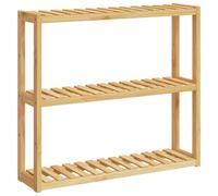 vidaXL Bathroom Shelf 3-Tier Wall-mounted Shelf Storage Wall Shelf Bamboo