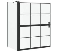 vidaXL Bathroom Shower Screen Black and Transparent 100 x 67 x 129.5 cm