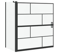 vidaXL Bathroom Shower Screen Black and Transparent 116 x 67 x 129.5 cm