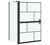 vidaXL Bathroom Shower Screen Black and Transparent 80 x 67 x 129.5 cm