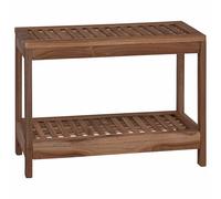 vidaXL Bathroom Side Table Beige 60 x 30 x 45 cm Solid Teak Wood, Bathroom Side