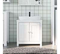 vidaXL Bathroom Sink Cabinet BERG White 60x34x59 cm Solid Wood Pine