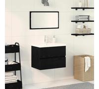 vidaXL Bathroom Sink Cabinet Black Oak 60 x 39 x 62 cm Engineered Wood