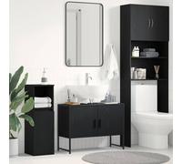 vidaXL Bathroom Sink Cabinet Black Oak 80 x 30 x 60 cm Engineered Wood