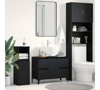 vidaXL Bathroom Sink Cabinet Black Oak 80 x 33 x 60 cm Engineered Wood