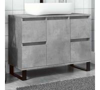 vidaXL Bathroom Sink Cabinet Concrete Grey 80x33x60 cm Engineered Wood