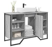 vidaXL Bathroom Sink Cabinet Grey Sonoma 91x35x60 cm Engineered Wood