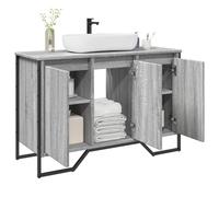 vidaXL Bathroom Sink Cabinet Grey Sonoma 91x35x60 cm Engineered Wood