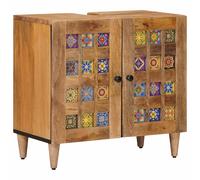 vidaXL Bathroom Sink Cabinet Natural 62 x 33 x 58 cm Solid Mango Wood