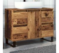 vidaXL Bathroom Sink Cabinet Old Wood 80x33x60 cm Engineered Wood