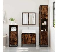 (smoked oak) vidaXL Bathroom Sink Cabinet Smoked Oak 65x33x60 cm Engineered Wood