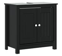 vidaXL Bathroom Sink Cabinet Storage Vanity Unit BERG Black Solid Wood Pine