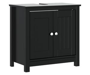 vidaXL Bathroom Sink Cabinet Storage Vanity Unit BERG Black Solid Wood Pine