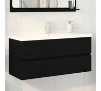 vidaXL Bathroom Sink Cabinet Wall-mounted Black Oak 100 x 39 x 62 cm