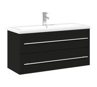 vidaXL Bathroom Sink Cabinet with Built-in Basin Black